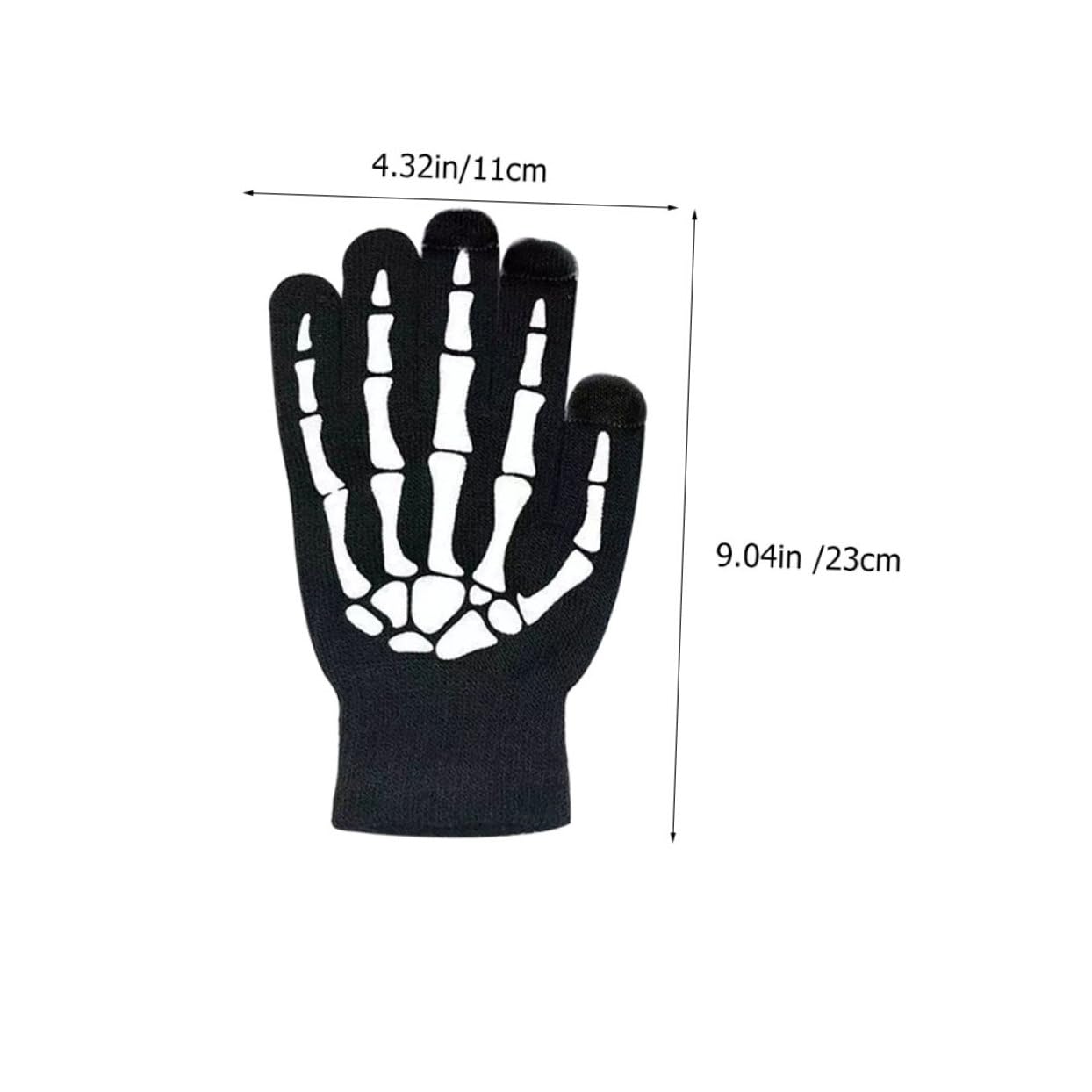 Mipcase Adult Halloween Skeleton Gloves Luminous Party Favors Skull Design for Night Cycling