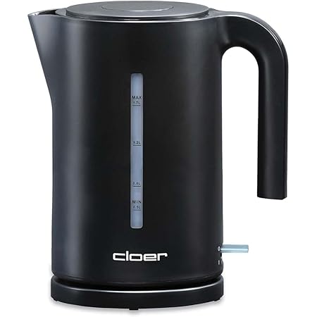 Cloer 4121 Wasserkocher - 2200 Watt, 1,2 Liter, Weiß Mit Großer Wasserstandsanzeige