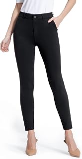 Womens 27"/29"/31" Dress Pants Stretch Skinny Black Work Pants High Waist Office Casual Slacks with Pockets