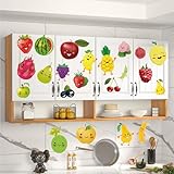 Cartoon Fruit Wall Sticker DIY Kitchen Green Fruit Apple Watermelon Pear Banana Decor Decorative Peel and Stick Glass Door Refrigerator Door Window Restaurant Wall Sticker Decals Art (fruit1)
