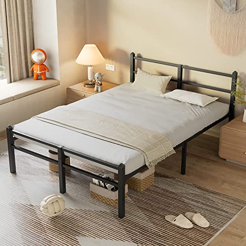 Greenforest Full Size Bed Frame Easy Quick Assembly Metal Platform And Full Size Bed Frame With Headboard Easy Assemble #TOP6