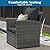 May in Color 4 Piece Patio Furniture Sets, All-Weather Wicker Conversation Sets, Outdoor Rattan Sectional Sofa Chair with Cushions and Coffee Table for Balcony, Garden, Backyard,Grey/Dark Grey