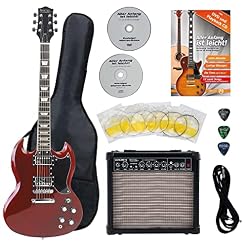 Rocktile Pro S-Red Guitare Electrique Heritage Starter Set + Set Accessoires+ Ampli - Les Beatles, Paul McCartney, John Lennon, RIngo Starr, George Harrison