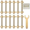13 Pcs Furniture Fastening Connectors with Wrench,Countertop Connector,Table Top Fasteners for Butcher Blocks, Tables, and Bed Frames with Bolt and Nut Hardware, Draw Bolts, and Miter Bolts