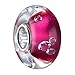 Produktbild Muranoglas Bead pink rot 925 Silber Charm Glas mit Zirkonia für European Beads Armband oder Kette #1422
