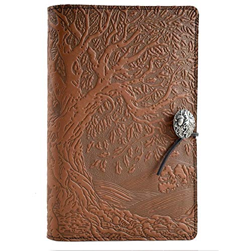 Modern Artisans American Made Tree of Life Embossed Leather A5 Writing Journal, 6 x 9-inch + Refillable Hardbound Blank Insert