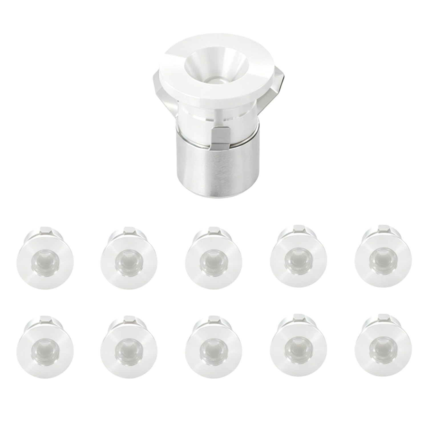 Lot de 10 spots LED, 1W mini éclairages encastrables, 3000K spots encastrés, 230V spots de plafond ultra plats, pour cuisine, salon, éclairage de placard, vitrine, marches d'escalier (Blanc)
