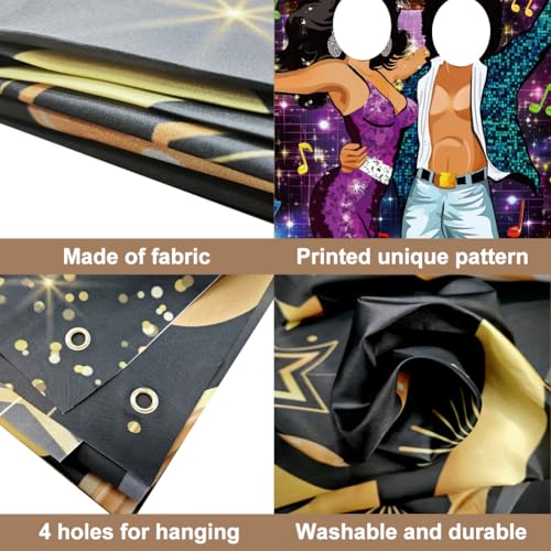 WADORN Disco Foto Türbanner Retro Disko Großer Stoff Fototür Hintergrund Requisiten Dekor Für Disco Tanzparty Dekoration Geburtstagsparty Zubehör 180x90cm
