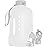 AQUAFIT 1 Gallon Water Bottle with Time Marker - Straw & Chug Lid - BPA Free Gym Water Bottle with Straw - Big Gallon Jug (Frosty, 128 oz - 2 Lids)