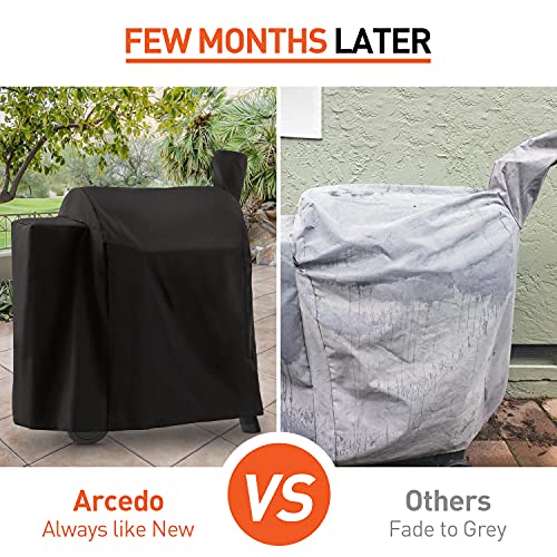 Arcedo Heavy Duty Waterproof Grill Cover Compatible with Traeger Pro 22 Series – Full-Length Outdoor Wood Pellet Smoker Cover for Century 22, Eastwood 22, Pro 575, Lil' Tex Elite 22 BBQ Grills, Black by Arcedo - Image 3