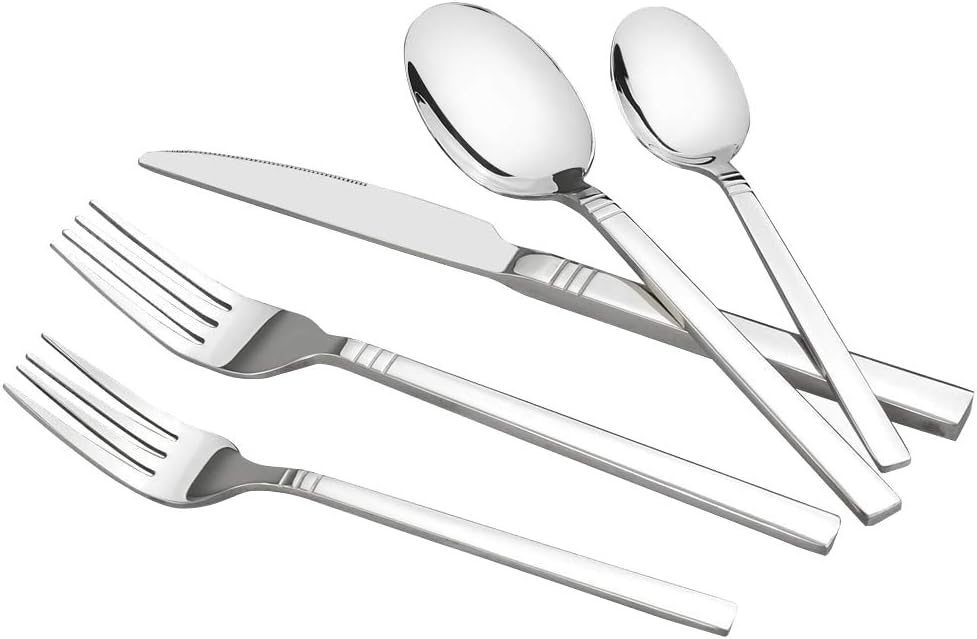 Fiaze 40-Piece Flatware Set, Stainless Steel, Service for 8