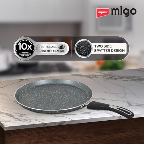 Impex Non-Stick Tawa With Spatula 30 Cm Induction Base Granite Finish | Multi-Purpose Aluminium Tawa Pan | Induction and Gas Stove Compatible Dosa... - Image 5