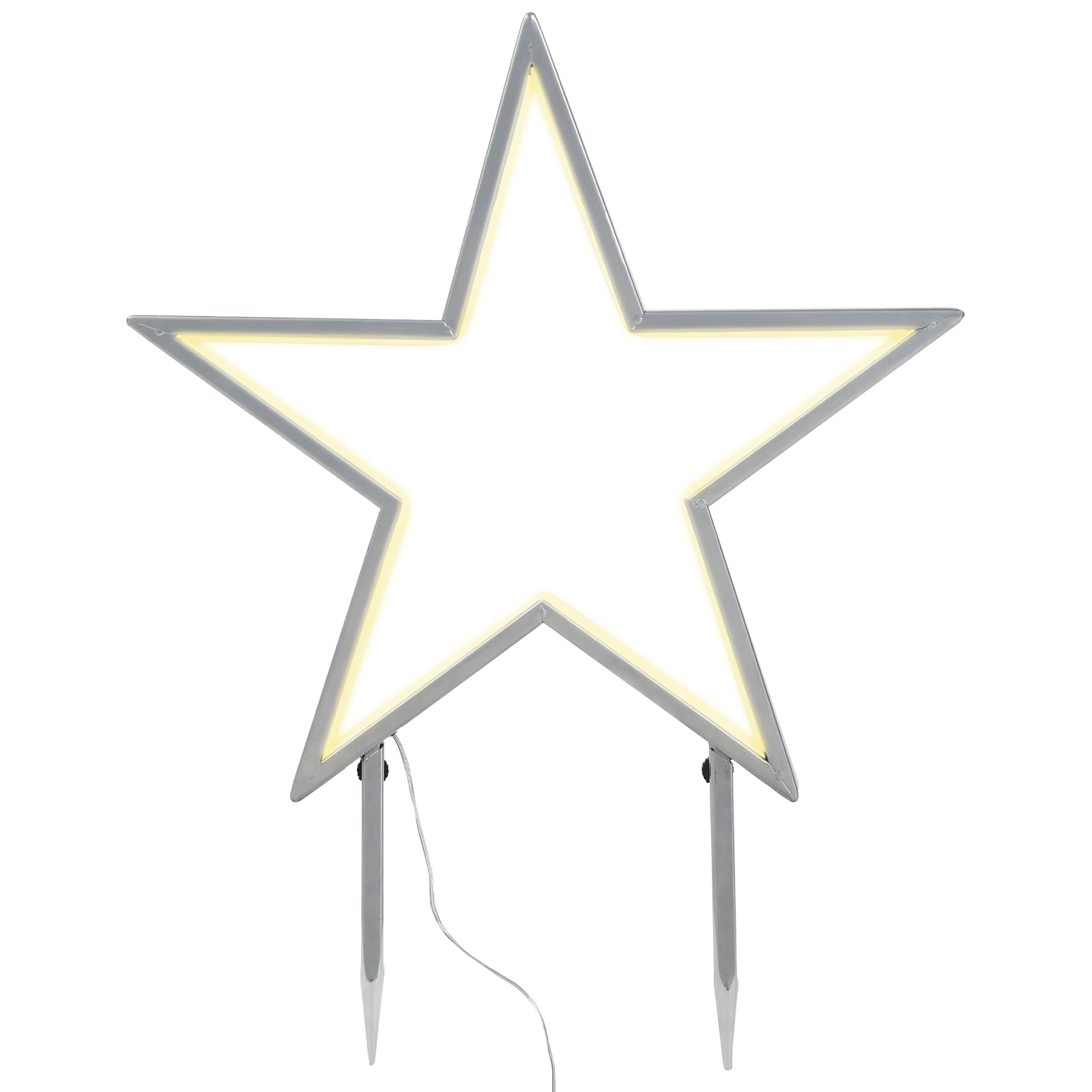 SALCAR LED Gartenstecker Stern Metall, 50cm Garten Stern Leuchte mit Erdspieß, Wasserdicht Weihnachtsstern mit 100 LEDs Beleuchtet, Weihnachtsbeleuchtung für Außen Garten und Innen Fester, Warmweiß