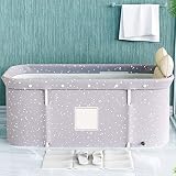 Mrisata Portable Bathtub Kit, Foldable Soaking Bathing Hot Tub for Adults, Separate Family Bathroom