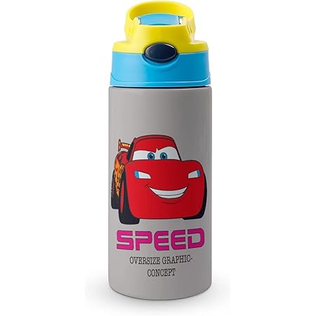 Amazon カーズ 水筒 子供用 ストロー付き 直飲み ステンレス 小学生 女の子 男の子 ハンドル付き マグボトル ワンタッチ キャラクター かわいい 500ml 水筒 マグボトル オンライン通販