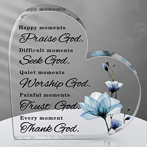 Yulejo Christian Desk Decor Christian Gift for Women Bible Verses Mother's Day Acrylic Gift...