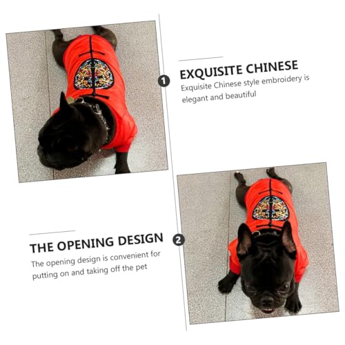 Disfraz para perro estilo chino rojo talla L cálido miniatura 7