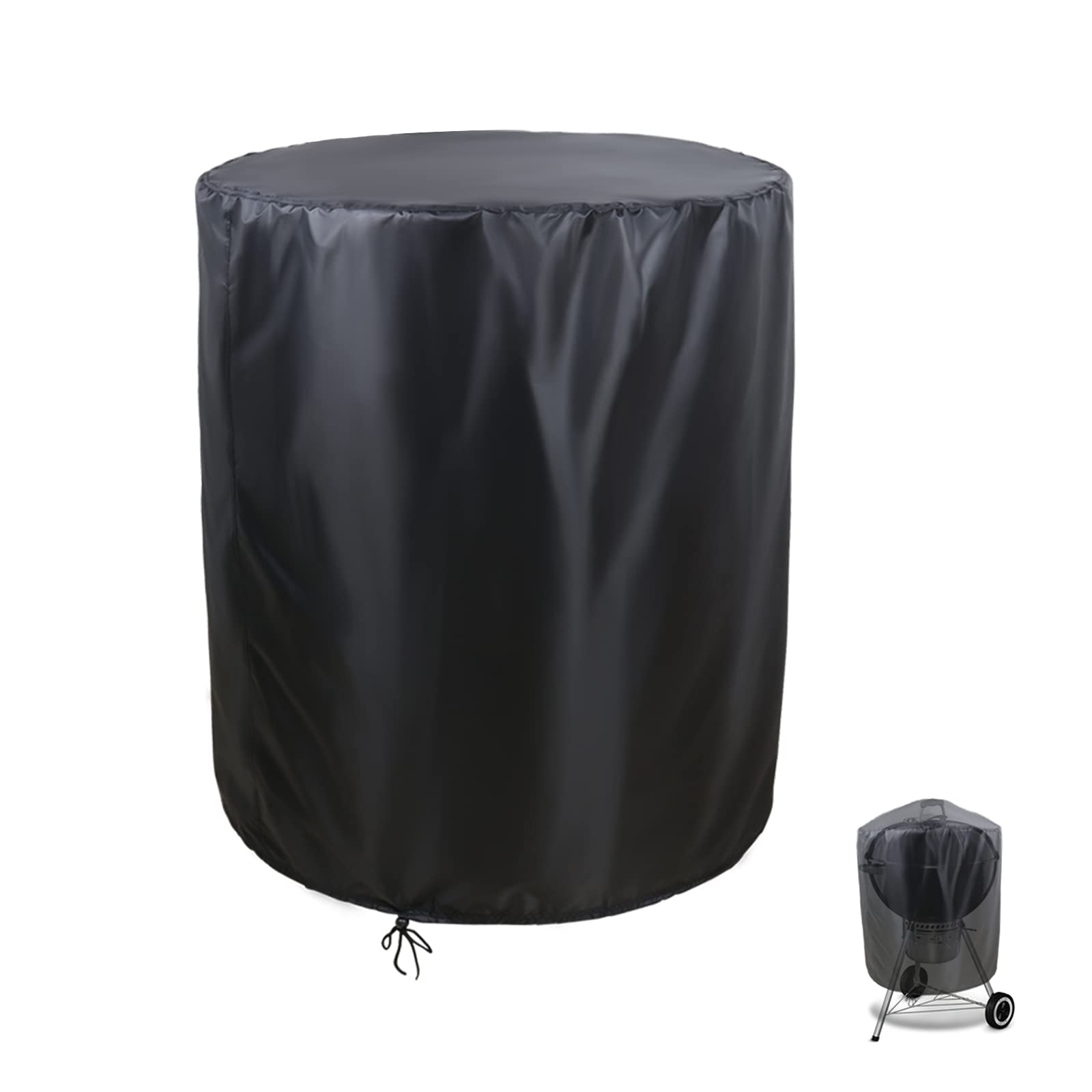Iptienda Kettle Grill Cover Waterproof, Round Barbecue Covers BBQ Cover for Small Barbecues & Smokers - 61x72cm (Black)โฆ