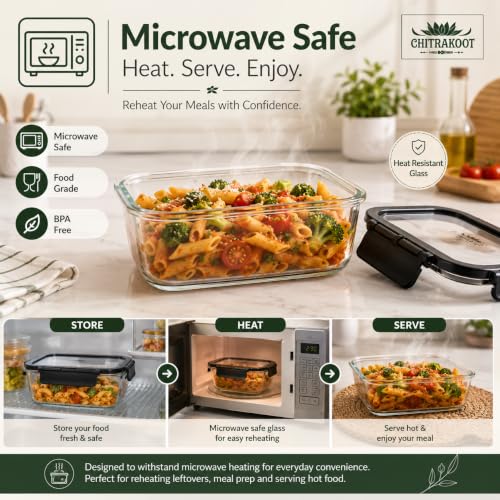 Image of Airtight Food Storage Container Set - 3 Pcs (300ml, 800ml, 1200ml) - Microwave safe, BPA-Free, Leak-Proof, Freezer Safe Plastic Boxes with Lids - Kitchen & Pantry Organizer - Black