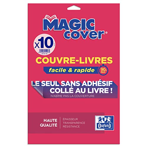 Oxford 10 Feuilles Couvre‐Livres Magic Cover A4 PP 7.5/100e Lisse Incolore
