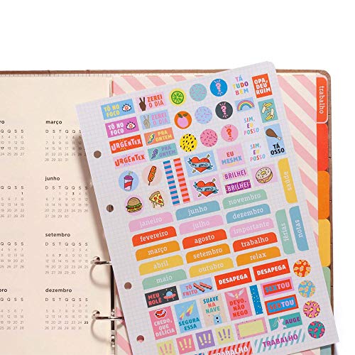 Caderno Criativo Verão, Multicolorido, Flamingo, Pautado, 120 fls, Papel Pólen 80g/m², Tamanho Grand