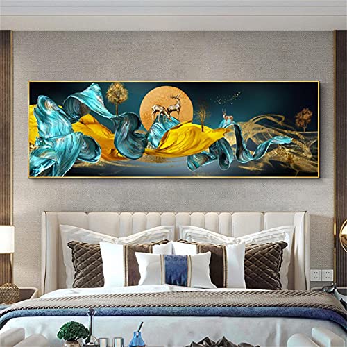 Affiches pour chambre scandinave haut de gamme impression toile cerf doré KEBIA 40x120cm