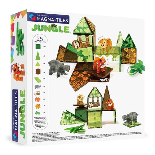 Image of MAGNA-TILES Jungle Animals 25-Piece Magnetic Construction Set, The ORIGINAL Magnetic Building Brand