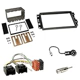  Einbauset: Autoradio Doppel 2-DIN Blende Einbaurahmen Radioblende schwarz + ISO Radioadapter Radio Adapter + Antennenadapter für Chevrolet Aveo (KLAS) 2006-09/2011 Captiva ab06 Epica (KLAC) ab07/06