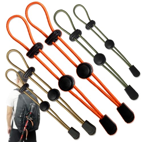 6-Pack Elastic Rope Fasteners - Backpack Accessories for Organizing Gear, Trekking Poles, or Camping...
