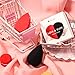 DUcare Beauty Blender Makeup Sponges - for Foundation Liquid, Cream, Powder, and Concealer- Black and Red Heart Shape for Christmas Gift