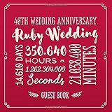 40th Wedding Anniversary ~ Ruby Wedding: Guest Book for Ruby Anniversary Party Decorations &...