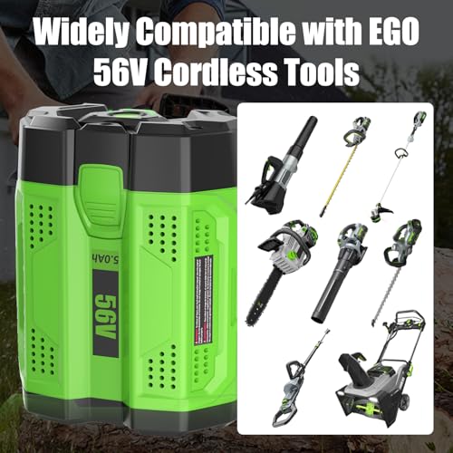 Image of 2Pack 5000mAh 56V Replacement Battery for EGO 56V Battery Lithium ion Compatible with EGO Battery 56Volt Cordless Tools (Green)