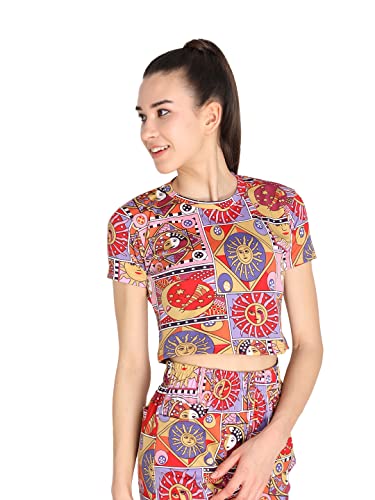 Image of CHKOKKO Women's Polyester Regular Fit Crop Top