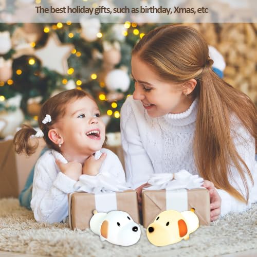 Image of Led Cute Dog Night Light, Dimmable Nursery Puppy Kawaii Lamps, Super Squishy Silicone USB Rechargeable Touch Control Night Lamp for Kids Adults, Used for Camping Party Room Decor (Dog)