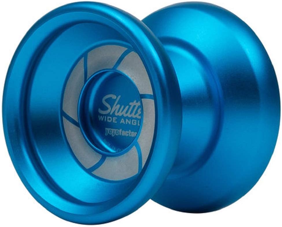 YoYoFactory Wide Angle Shutter YoYo Blasted Aluminum Finish (Aqua), Yo
