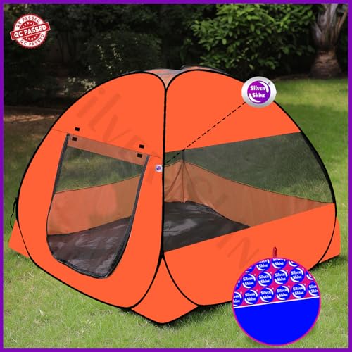 Image of SILVER SHINE Foldable Delightful Patterns Popup Kids Play Tent House for Multi Purpose|PlayTent House for up to 10 YearOld Kids Girls&Boys|Mosquito Net Design Tent