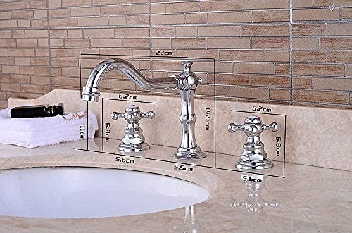 Grifo de cascada de 3 orificios para lavabo que evita salpicaduras en cubierta 4