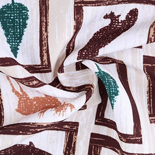 GlowSol Christmas Short Curtains, Animals Pattern Christmas Window Curtains for Kitchen Living Room Bedroom Bathroom 2 Panels Boho Xmas Home Decor Rod Pocket Half Window Cafe Curtains, 27.5" W x 24" L
