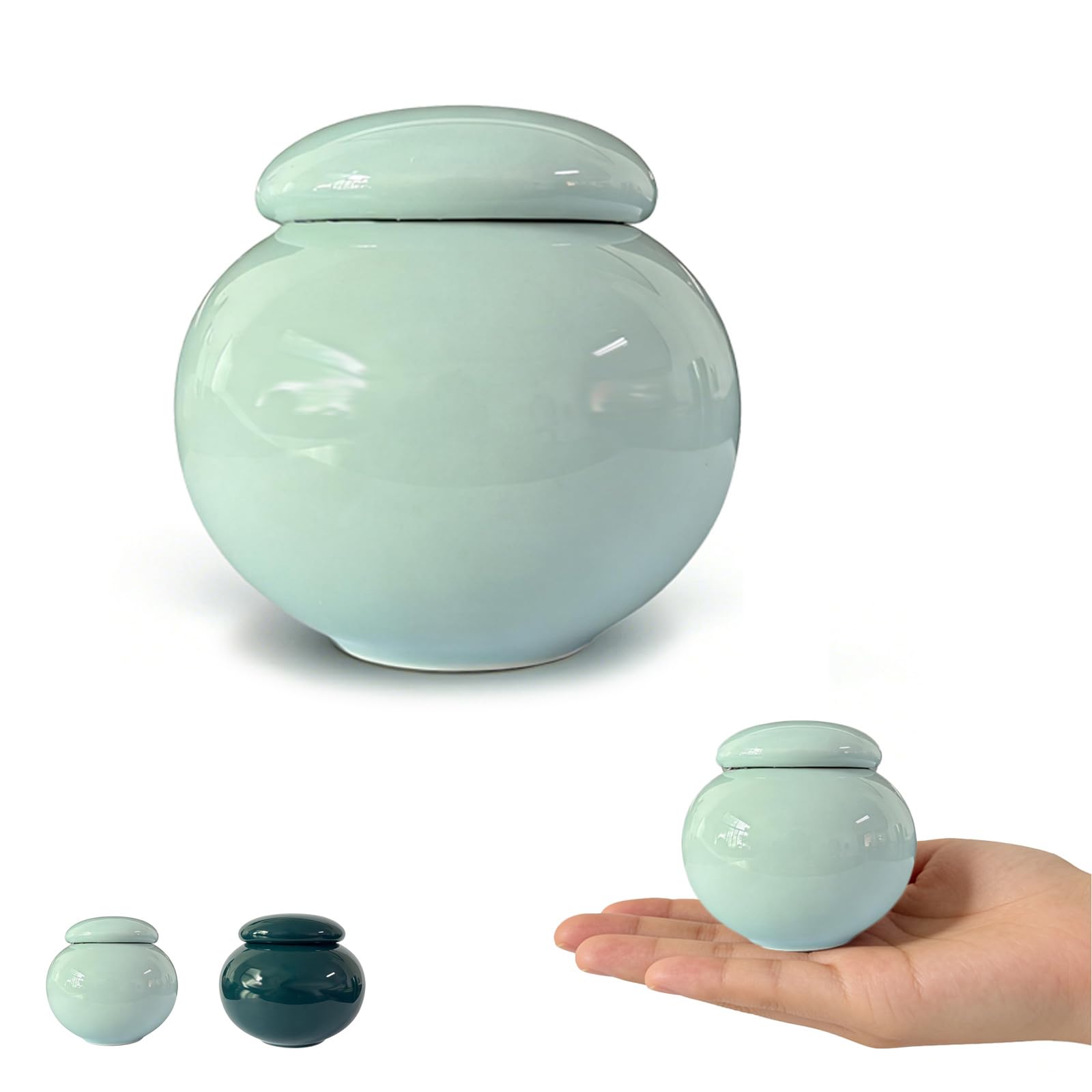 Jiuhao Small Ceramic Urns for Ashes, Mini Urn for Human and Pet Dog Cat Ashes Portable Keepsake,Size(2.67in*2.44in),Holds 90ml(3.16 OZ) Memorial Pet Loss Sympathy Gift for Home Display