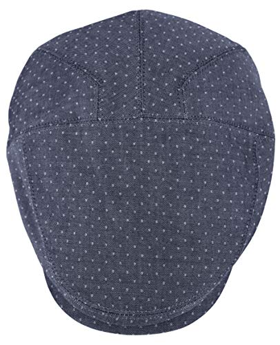 Men's Thick Cotton Summer Newsboy Cap SnapBrim Ivy Driving Stylish Hat (Denim Dot-2923, L/XL)