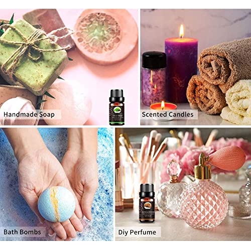 Essential Oils Gift Set 6Pcs 10Ml 100% Natural Essential Oils Kit For Diffusers, Aromatherapy, Humidifiers, Massage,Tea Tree, Sandalwood, Peppermint, Eucalyptus, Lavender, Citronella Fragrance Oil #TOP7