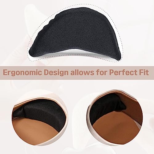 Toe Inserts for Shoes Too Big, 4 Pairs Shoe Inserts for Women Men, Foam Toe Filler, Shoe Fitters, Black and Beige4