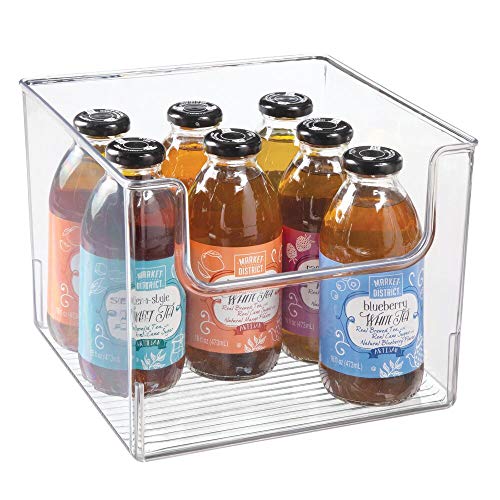 mDesign Plastic Open Front Food Storage Bin for Kitchen Cabinet, Pantry, Shelf, Fridge/Freezer - Organizer for Fruit, Potatoes, Onions, Drinks, Snacks, Pasta - 10