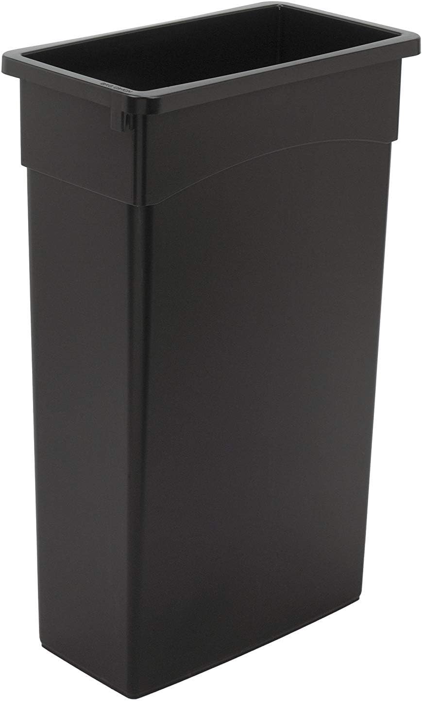 Continental Commercial 8322BK Rectangle Refuse Trash Receptacle Without Handles, 23 gal 30 in L