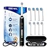 SEAGO Soft Round Electric Toothbrushes with 8 Spin Brush Heads, 5 Cleaning Modes, Rechargeable Sonic Toothbrush with Timer and Travel Case for Adults and Kids(SG-2607-Black