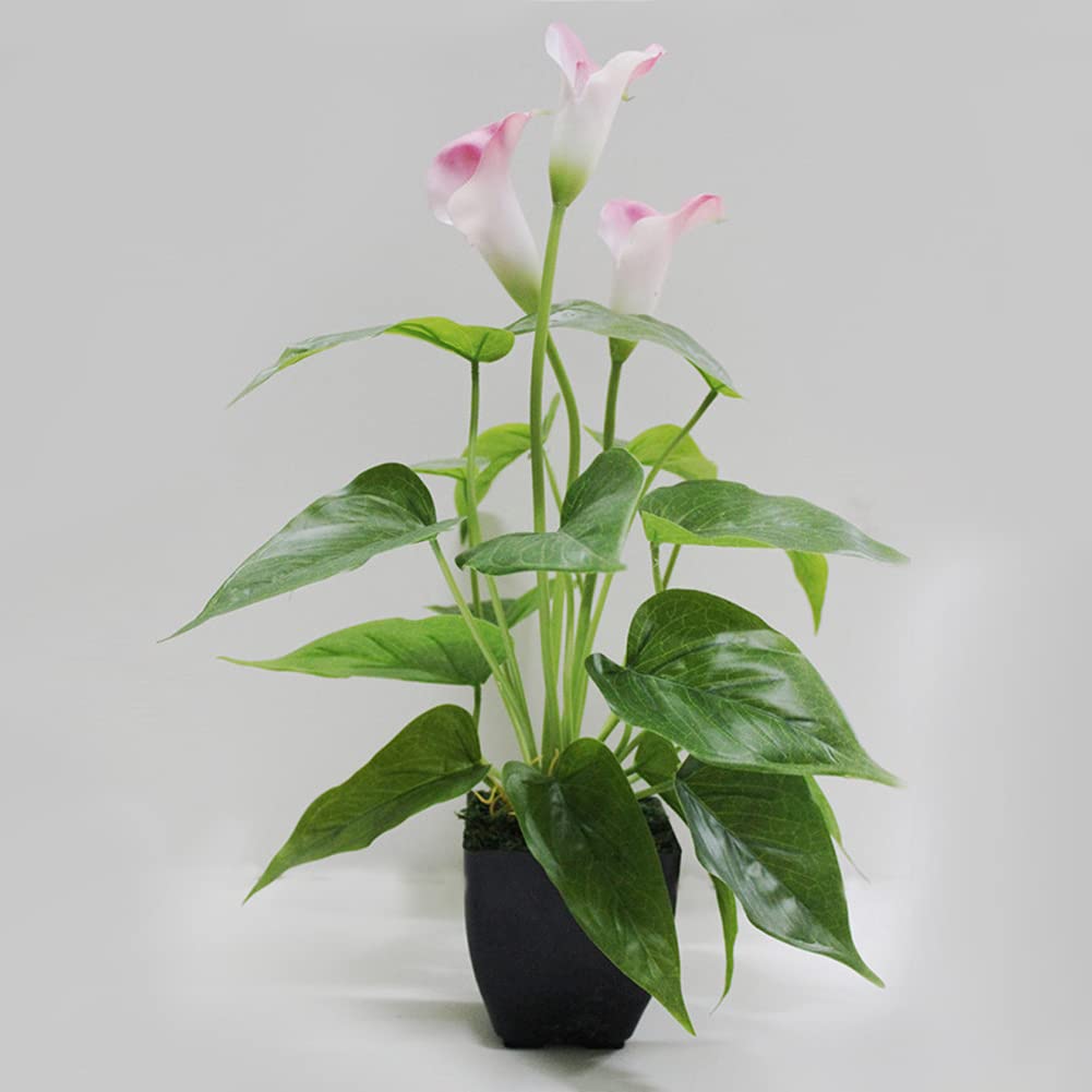 Künstliche Calla-Lilien-Realistische Latex Blumen Brautstrauß künstliche Blumen Real Touch Blumen Künstliche Topfpflanze Gefälschte Calla-Lilie für Outdoor Indoor Garten Innenhof Heim Innendekoration