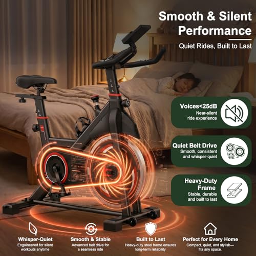 Image of Exercise Bike with App, Stationary Bike for Home, Indoor Workout Bike