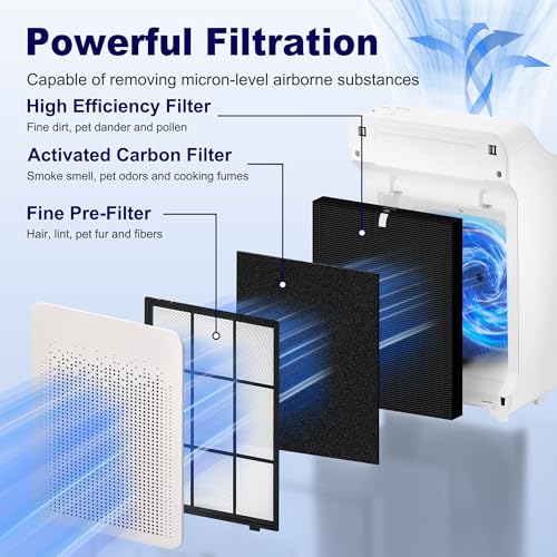 Image of 4 Pack C545 Smoke Remover Replacement Filter S for Winix C545 Air Purifier, High Efficiency Winix Filter S Only, Part number 1712-0096-00 and 2522-0058-00, For Home Office Livingroom Bedroom Kitchen