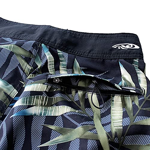Palmwave Hawaiian microfiber, 4-Way Stretch Boardshorts - Multiple Pockets4