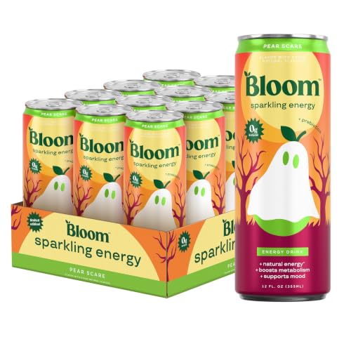 Image of Bloom Nutrition Zero Sugar Energy Drink, Pear Scare, 12oz 12pk